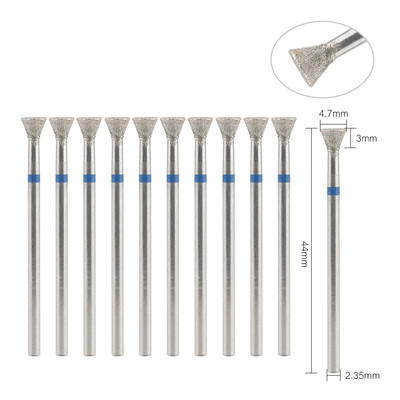 10 gab. Dimanta frēzes manikīram, elektriskie nagu urbji, piederumu pedikīra mašīnas nagu vīļu želejas noņemšanas rīks