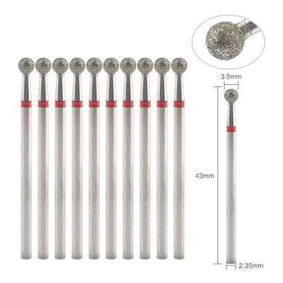 10 gab. Dimanta frēzes manikīram, elektriskie nagu urbji, piederumu pedikīra mašīnas nagu vīļu želejas noņemšanas rīks