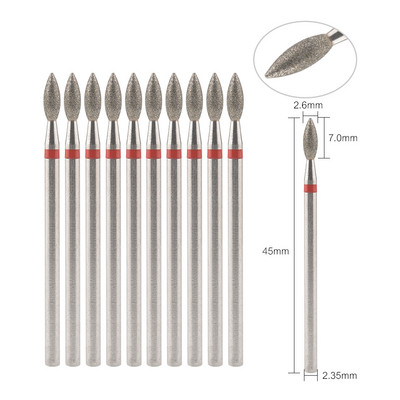 10 gab. Dimanta frēzes manikīram, elektriskie nagu urbji, piederumu pedikīra mašīnas nagu vīļu želejas noņemšanas rīks