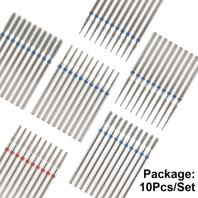10 gab. Dimanta frēzes manikīram, elektriskie nagu urbji, piederumu pedikīra mašīnas nagu vīļu želejas noņemšanas rīks
