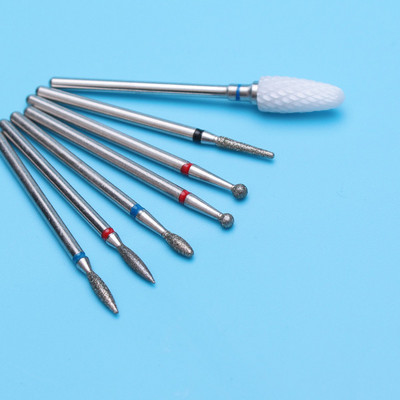 6PCS Glodalo za manikuru Dijamantna keramička svrdla za nokte Glodala za uklanjanje Set glodala za nokte Električni alatni strojevi za manikuru