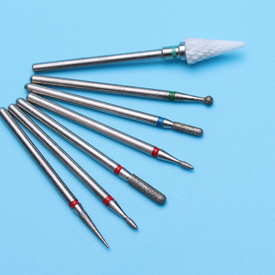 6PCS Glodalo za manikuru Dijamantna keramička svrdla za nokte Glodala za uklanjanje Set glodala za nokte Električni alatni strojevi za manikuru