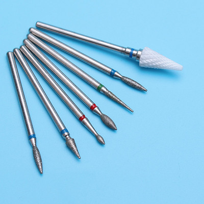 6PCS Glodalo za manikuru Dijamantna keramička svrdla za nokte Glodala za uklanjanje Set glodala za nokte Električni alatni strojevi za manikuru