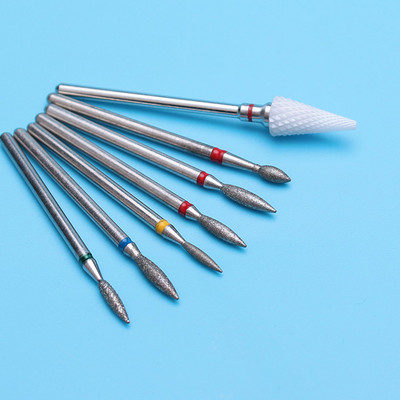 6PCS Glodalo za manikuru Dijamantna keramička svrdla za nokte Glodala za uklanjanje Set glodala za nokte Električni alatni strojevi za manikuru
