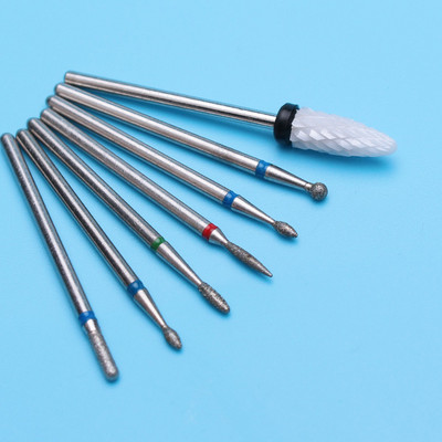 6PCS Glodalo za manikuru Dijamantna keramička svrdla za nokte Glodala za uklanjanje Set glodala za nokte Električni alatni strojevi za manikuru