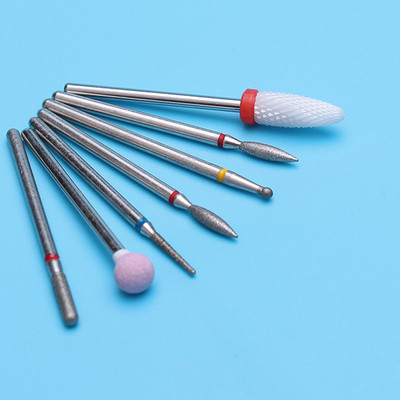 6PCS Glodalo za manikuru Dijamantna keramička svrdla za nokte Glodala za uklanjanje Set glodala za nokte Električni alatni strojevi za manikuru
