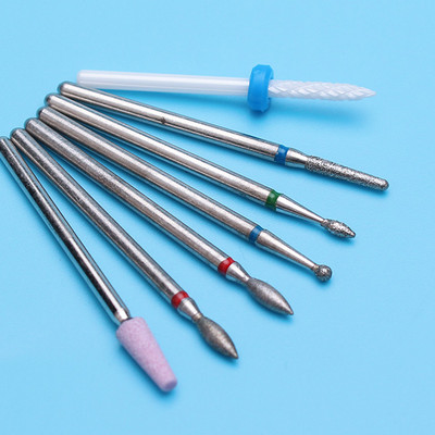6PCS Glodalo za manikuru Dijamantna keramička svrdla za nokte Glodala za uklanjanje Set glodala za nokte Električni alatni strojevi za manikuru