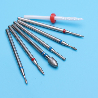 6PCS Glodalo za manikuru Dijamantna keramička svrdla za nokte Glodala za uklanjanje Set glodala za nokte Električni alatni strojevi za manikuru