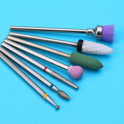 6PCS Glodalo za manikuru Dijamantna keramička svrdla za nokte Glodala za uklanjanje Set glodala za nokte Električni alatni strojevi za manikuru