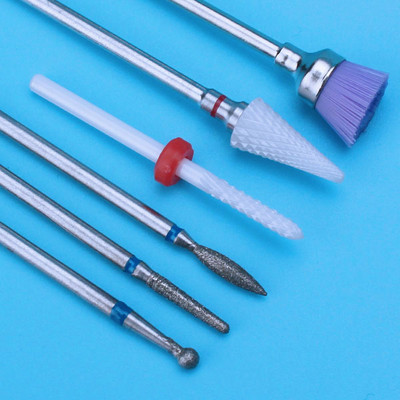 6PCS Glodalo za manikuru Dijamantna keramička svrdla za nokte Glodala za uklanjanje Set glodala za nokte Električni alatni strojevi za manikuru