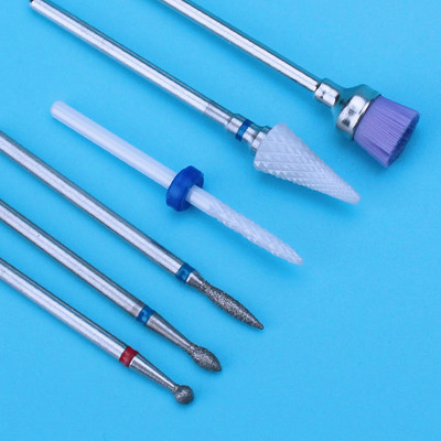 6PCS Glodalo za manikuru Dijamantna keramička svrdla za nokte Glodala za uklanjanje Set glodala za nokte Električni alatni strojevi za manikuru