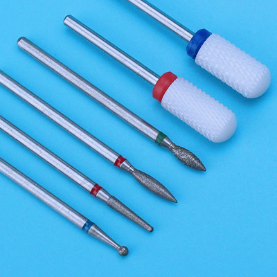 6PCS Glodalo za manikuru Dijamantna keramička svrdla za nokte Glodala za uklanjanje Set glodala za nokte Električni alatni strojevi za manikuru