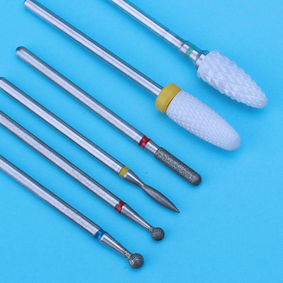 6PCS Glodalo za manikuru Dijamantna keramička svrdla za nokte Glodala za uklanjanje Set glodala za nokte Električni alatni strojevi za manikuru