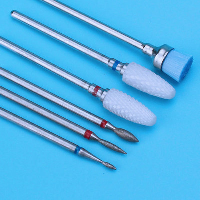 6PCS Glodalo za manikuru Dijamantna keramička svrdla za nokte Glodala za uklanjanje Set glodala za nokte Električni alatni strojevi za manikuru