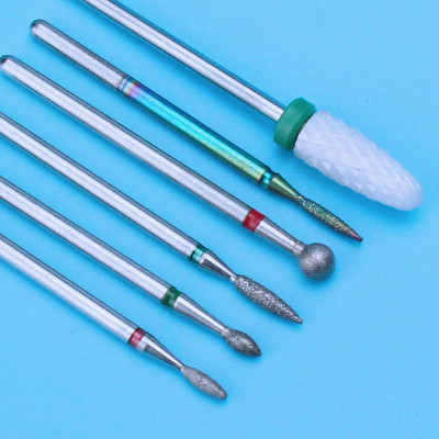 6PCS Glodalo za manikuru Dijamantna keramička svrdla za nokte Glodala za uklanjanje Set glodala za nokte Električni alatni strojevi za manikuru