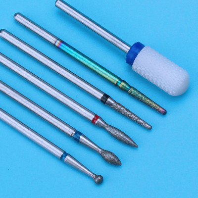 6PCS Glodalo za manikuru Dijamantna keramička svrdla za nokte Glodala za uklanjanje Set glodala za nokte Električni alatni strojevi za manikuru