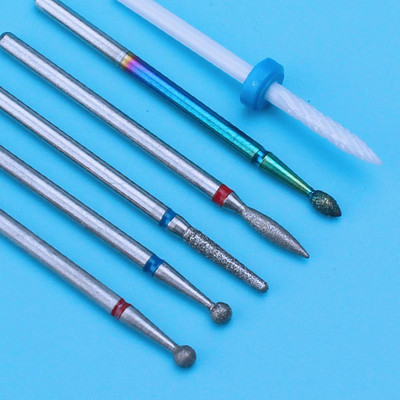 6PCS Glodalo za manikuru Dijamantna keramička svrdla za nokte Glodala za uklanjanje Set glodala za nokte Električni alatni strojevi za manikuru