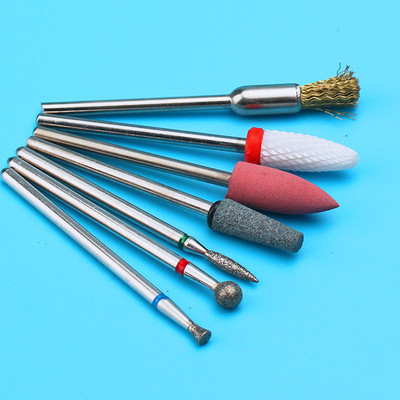 6PCS Glodalo za manikuru Dijamantna keramička svrdla za nokte Glodala za uklanjanje Set glodala za nokte Električni alatni strojevi za manikuru