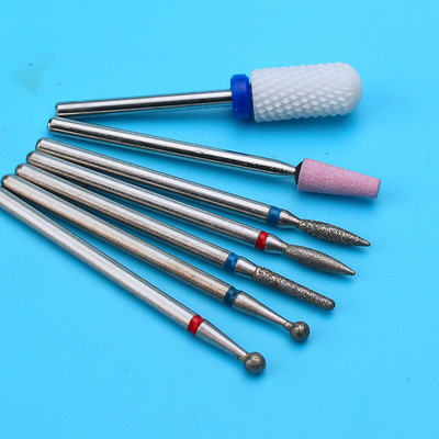 6PCS Glodalo za manikuru Dijamantna keramička svrdla za nokte Glodala za uklanjanje Set glodala za nokte Električni alatni strojevi za manikuru