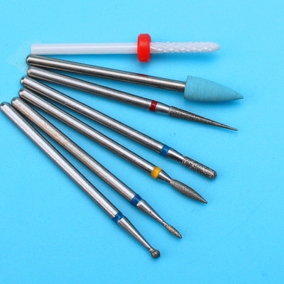 6PCS Glodalo za manikuru Dijamantna keramička svrdla za nokte Glodala za uklanjanje Set glodala za nokte Električni alatni strojevi za manikuru