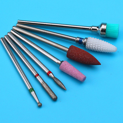 6PCS Glodalo za manikuru Dijamantna keramička svrdla za nokte Glodala za uklanjanje Set glodala za nokte Električni alatni strojevi za manikuru