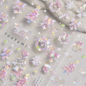 Shell Light Fragment Flash Rozā Ziemassvētku Augstas kvalitātes nagu uzlīmes Dizaina Dekorācijas Uzlīmes DIY Manikīrs T-3606