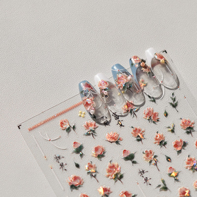 Shell Light Fragment Flash Rozā Ziemassvētku Augstas kvalitātes nagu uzlīmes Dizaina Dekorācijas Uzlīmes DIY Manikīrs T-3606