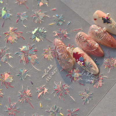 Shell Light Fragment Flash Rozā Ziemassvētku Augstas kvalitātes nagu uzlīmes Dizaina Dekorācijas Uzlīmes DIY Manikīrs T-3606