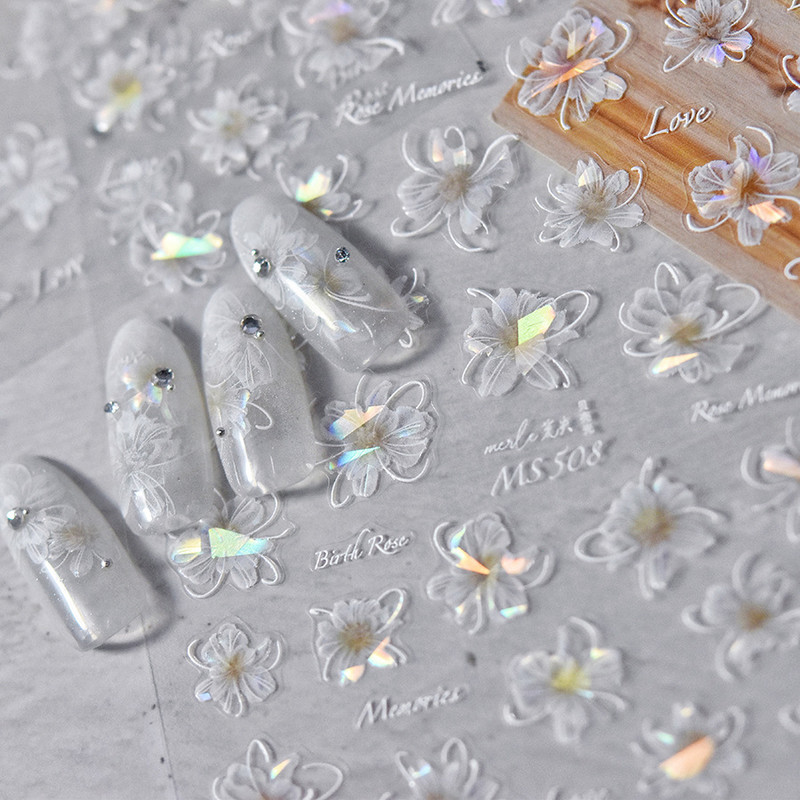 Shell Light Fragment Flash Rozā Ziemassvētku Augstas kvalitātes nagu uzlīmes Dizaina Dekorācijas Uzlīmes DIY Manikīrs T-3606