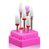 7gab Keramikas nagu urbjmašīnu komplekts nagiem Gēla lakas kutikulas manikīra frēze manikīra komplektiem Instrumenti ar turētāju