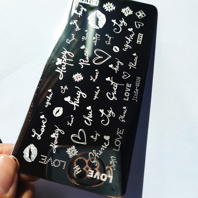 Valentinovo Tanjuri za utiskivanje noktiju Cvijet ruže Ljubavna tema Mašna Crtani tanjuri za ukrašavanje noktiju Alati za šablone za dizajn noktiju od nehrđajućeg čelika