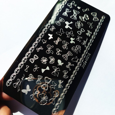 Valentinovo Tanjuri za utiskivanje noktiju Cvijet ruže Ljubavna tema Mašna Crtani tanjuri za ukrašavanje noktiju Alati za šablone za dizajn noktiju od nehrđajućeg čelika