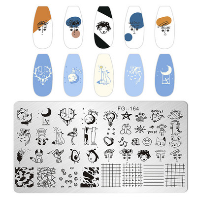 Valentinovo Tanjuri za utiskivanje noktiju Cvijet ruže Ljubavna tema Mašna Crtani tanjuri za ukrašavanje noktiju Alati za šablone za dizajn noktiju od nehrđajućeg čelika