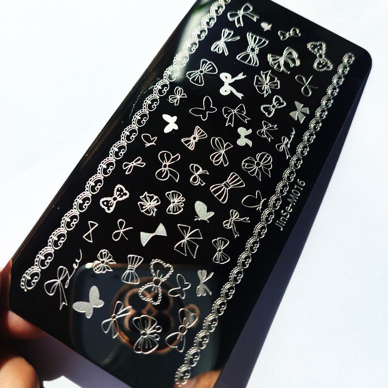 Valentinovo Tanjuri za utiskivanje noktiju Cvijet ruže Ljubavna tema Mašna Crtani tanjuri za ukrašavanje noktiju Alati za šablone za dizajn noktiju od nehrđajućeg čelika