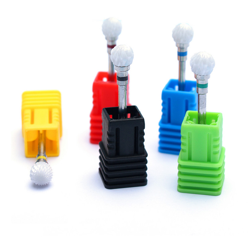 Nagu urbji Flame Keramikas griezēji manikīram Elektriskā pedikīra nagu uzgaļi Gēla lakas noņemšanas vīles Burr nagu aksesuāri