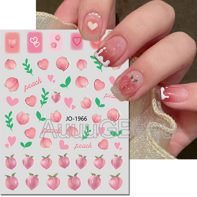 3D Nail Art Ragasztó Csúszó matricák Nyári citrom Narancs Gyümölcs Körömmatricák Díszek köröm tippekhez Szépség