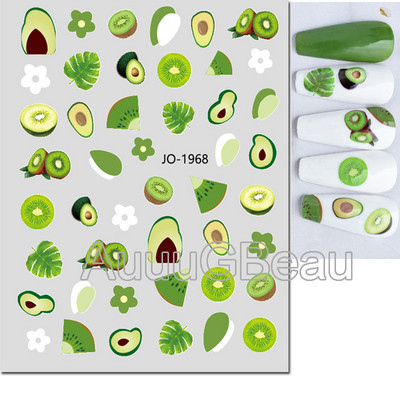 3D Nail Art Ragasztó Csúszó matricák Nyári citrom Narancs Gyümölcs Körömmatricák Díszek köröm tippekhez Szépség