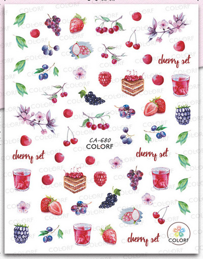 3D Nail Art Ragasztó Csúszó matricák Nyári citrom Narancs Gyümölcs Körömmatricák Díszek köröm tippekhez Szépség