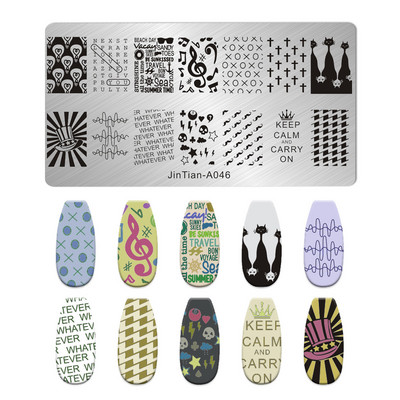 Nagu mākslas štancēšanas plāksnes raksts multfilma Dzīvnieku ziedu mīļotāja sirds DIY manikīra attēla veidne nagi trafareti instrumenti jintian-A033