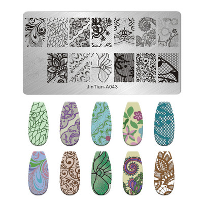 Nagu mākslas štancēšanas plāksnes raksts multfilma Dzīvnieku ziedu mīļotāja sirds DIY manikīra attēla veidne nagi trafareti instrumenti jintian-A033