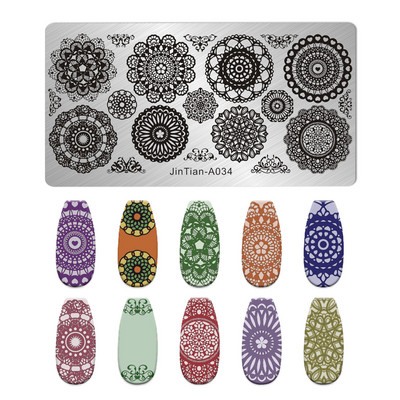 Nagu mākslas štancēšanas plāksnes raksts multfilma Dzīvnieku ziedu mīļotāja sirds DIY manikīra attēla veidne nagi trafareti instrumenti jintian-A033