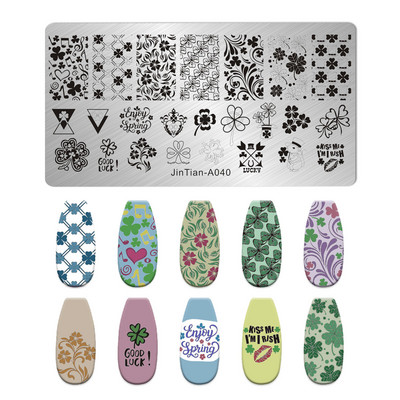Nagu mākslas štancēšanas plāksnes raksts multfilma Dzīvnieku ziedu mīļotāja sirds DIY manikīra attēla veidne nagi trafareti instrumenti jintian-A033