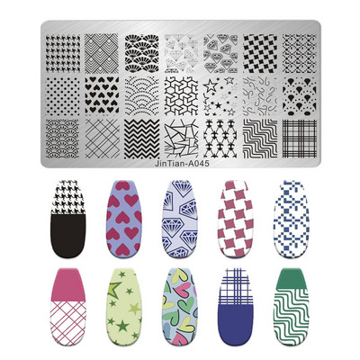 Nagu mākslas štancēšanas plāksnes raksts multfilma Dzīvnieku ziedu mīļotāja sirds DIY manikīra attēla veidne nagi trafareti instrumenti jintian-A033