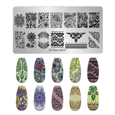 Nagu mākslas štancēšanas plāksnes raksts multfilma Dzīvnieku ziedu mīļotāja sirds DIY manikīra attēla veidne nagi trafareti instrumenti jintian-A033