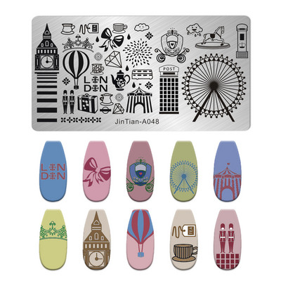 Nagu mākslas štancēšanas plāksnes raksts multfilma Dzīvnieku ziedu mīļotāja sirds DIY manikīra attēla veidne nagi trafareti instrumenti jintian-A033