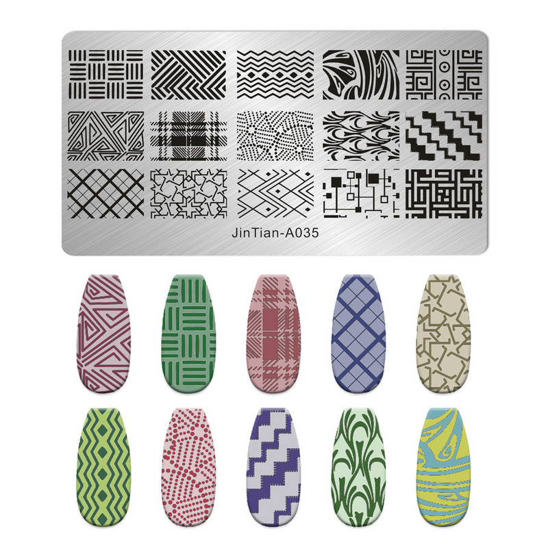 Nagu mākslas štancēšanas plāksnes raksts multfilma Dzīvnieku ziedu mīļotāja sirds DIY manikīra attēla veidne nagi trafareti instrumenti jintian-A033