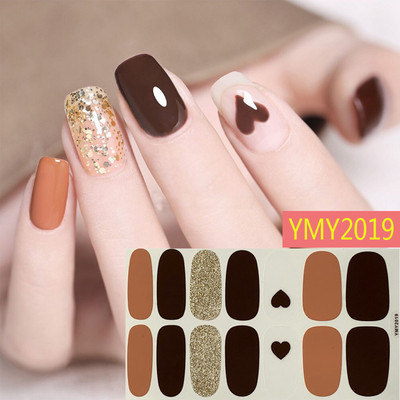 Cepšanai bezmaksas pilna pārklājuma nagu uzlīmes lakas nagu dekorēšanai nagu uzlīmes dizainera pašlīmējošas radošas nagu mākslas uzlīmes