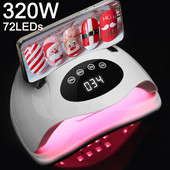 Lielas jaudas 320 W 72 LEDs pārnēsājama UV LED nagu lampa ar tālruņa turētāja atmiņas funkciju manikīra profesionālai nagu želejas ārstniecības lampai