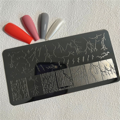 Trīsstūra formas nagu apzīmogošanas plāksne Trīsstūrveida figūras nagu mākslas veidne ģeometrija nagu zīmoga plāksnes Mouteen-003