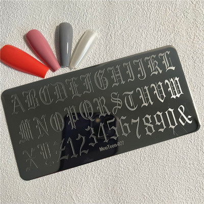 Trīsstūra formas nagu apzīmogošanas plāksne Trīsstūrveida figūras nagu mākslas veidne ģeometrija nagu zīmoga plāksnes Mouteen-003